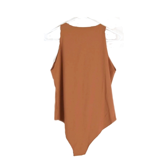 NWT ReoRia Women's L Brown Sleeveless Halter Neck Tank Bodysuit - Picture 5 of 5